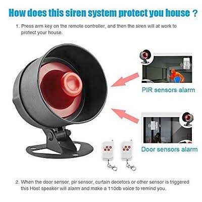 Kerui Upgraded Standalone Home Office Shop Security Alarm System Kit,Wireless Loud Indoor/Outdoor Weatherproof Siren Horn with Remote Control and - Image 4