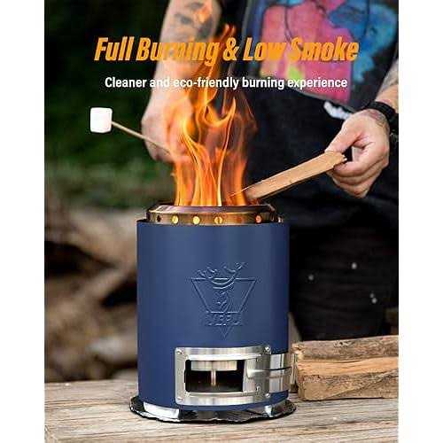 YEFU Tabletop Fire Pit 9.7 x 7.1 Camping Stove for Outdoor & Patio, Fueled by Pellets or Wood - Image 3
