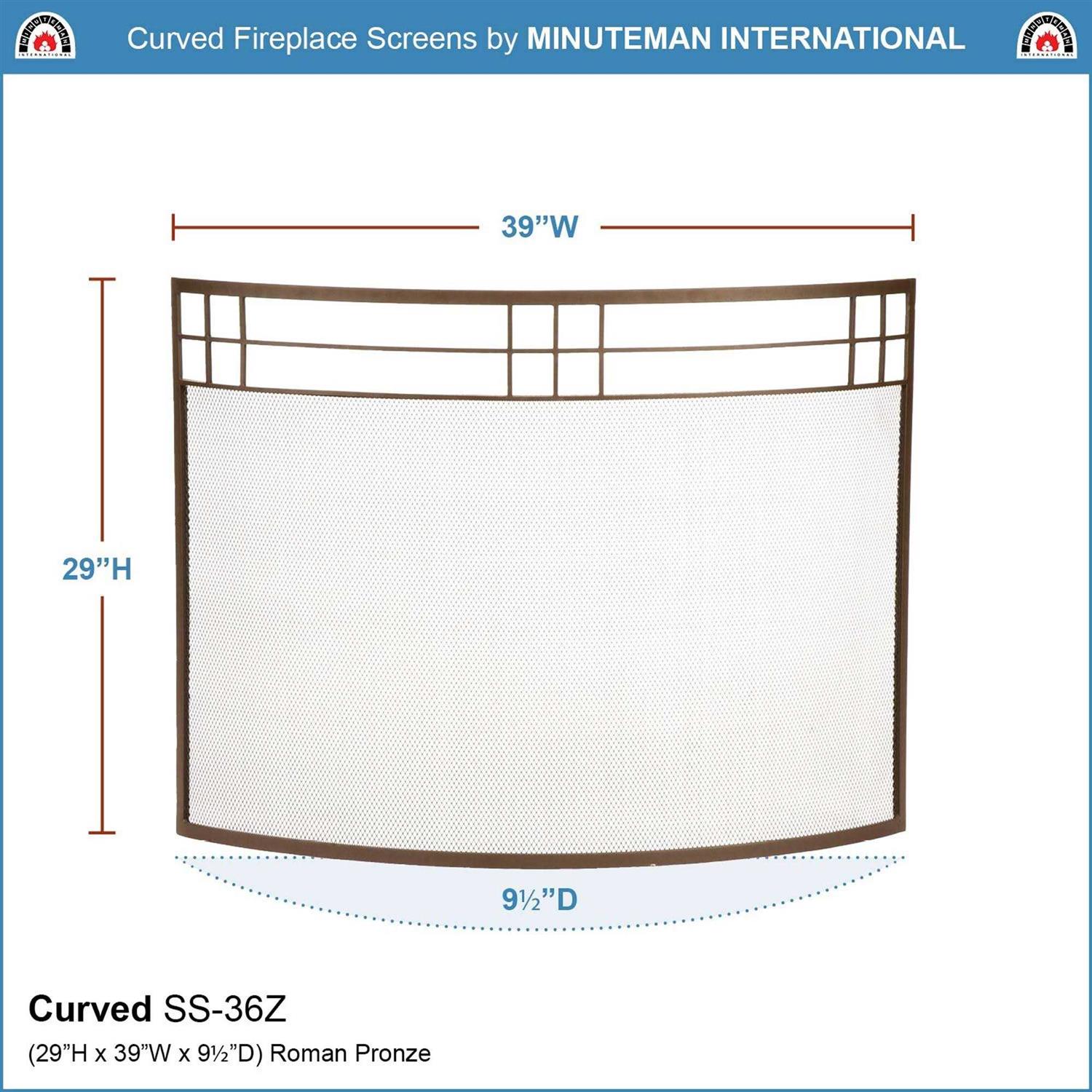 Minuteman International Arts and Crafts Curved Fireplace Screen - Image 3