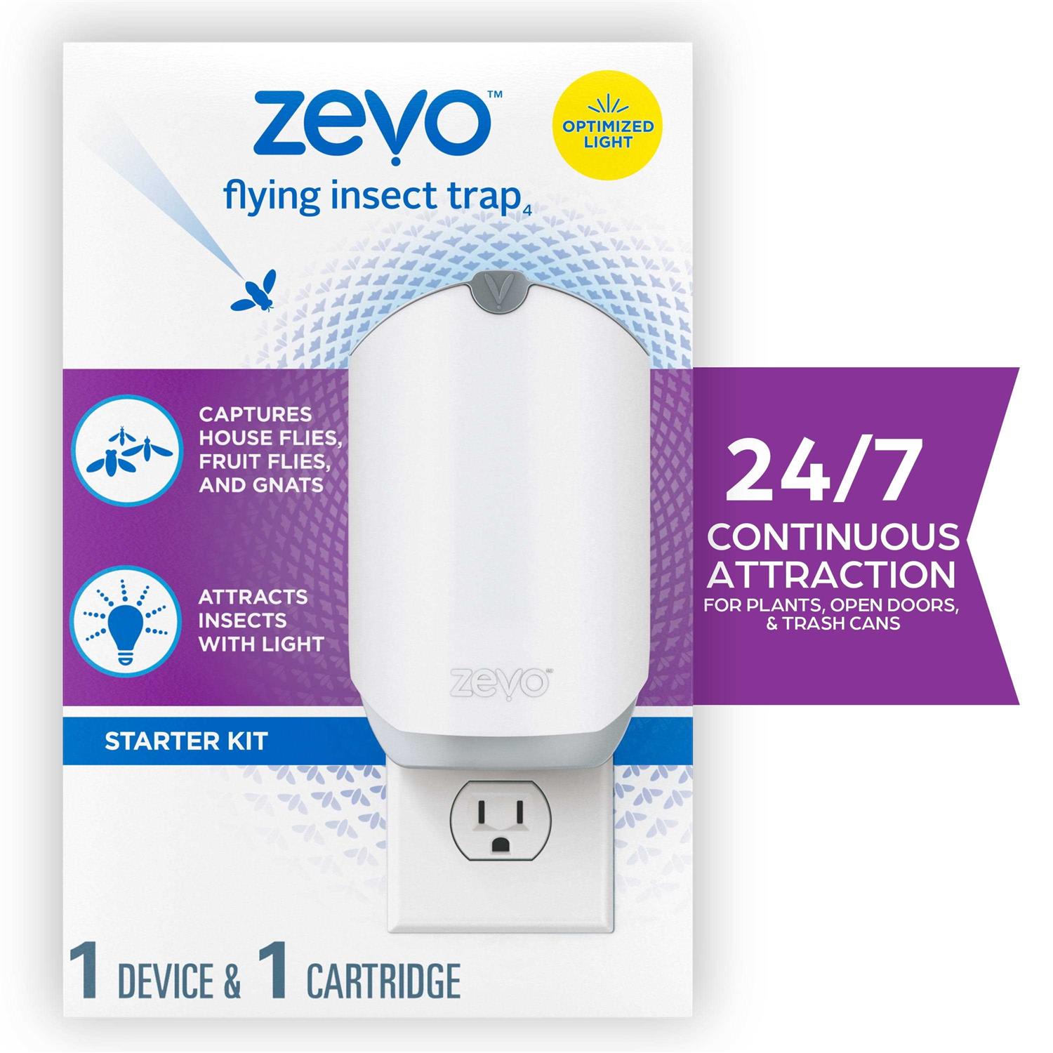 Zevo Flying Insect Fly Trap (1 Device + Refill) Featuring Blue And UV Light To Attract Flying Insects, White - Image 3