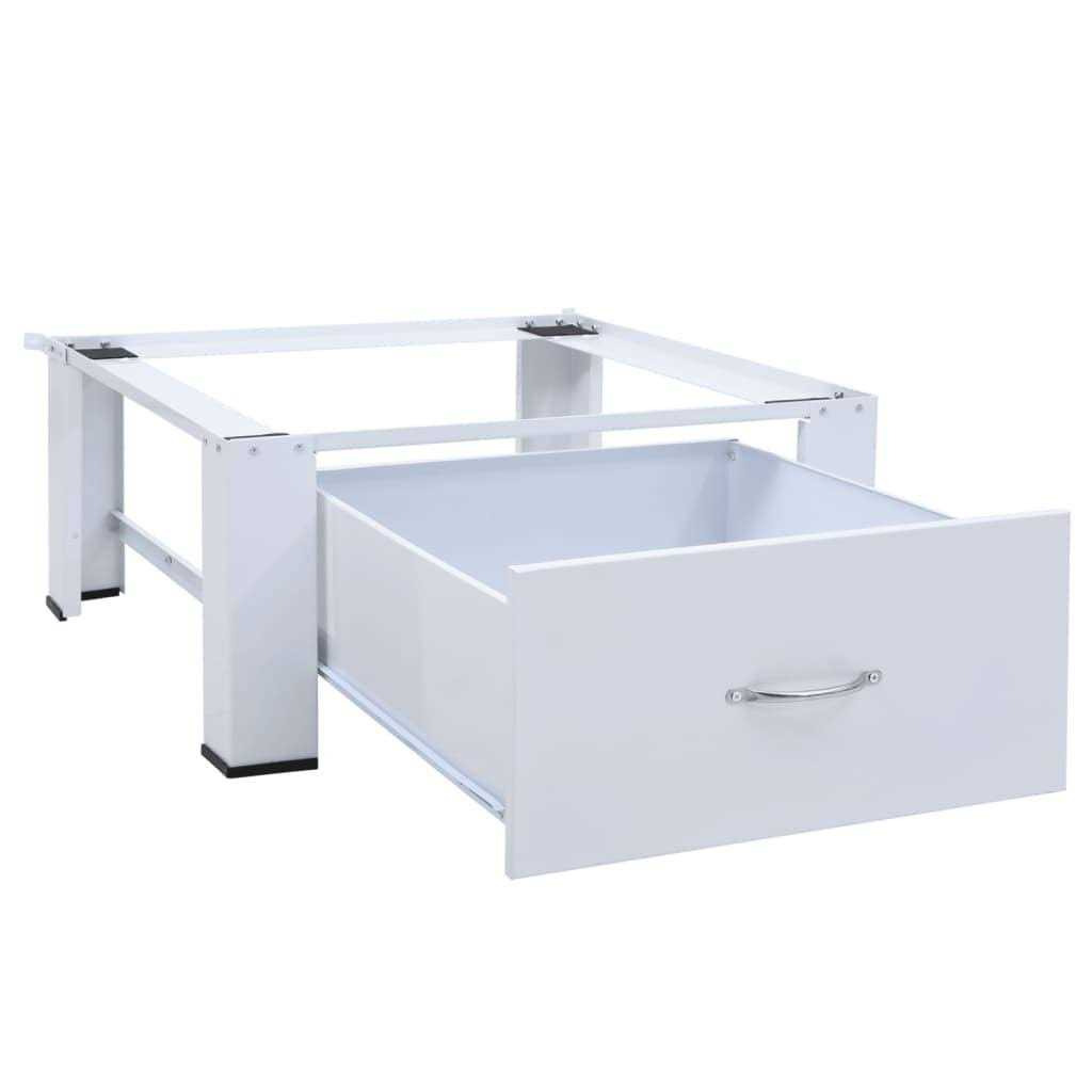 vidaXL Washing Machine Pedestal with Drawer White - Image 5