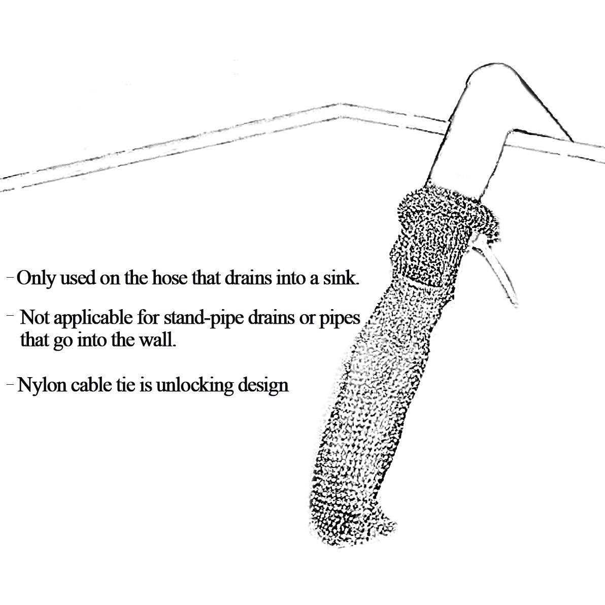 12 Pack Washing Machine Lint Traps with 12 Nylon Cable Ties Wobe Laundry Mesh Washer Sink Drain Hose Screen Filter the Laundry Water Lint Trap - Image 3