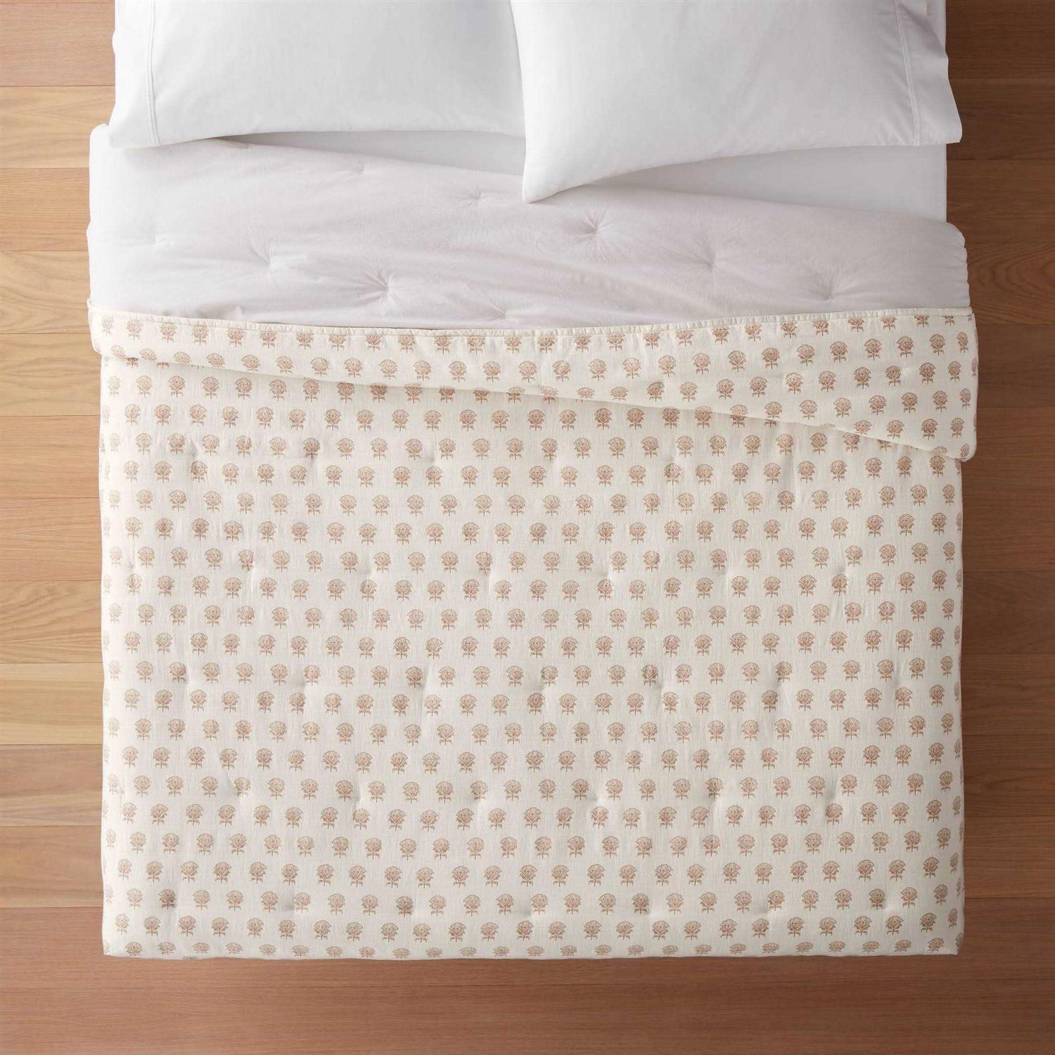 Threshold designed w/Studio McGee King Lofty Cotton Slub Woodblock Print Floral - Image 3