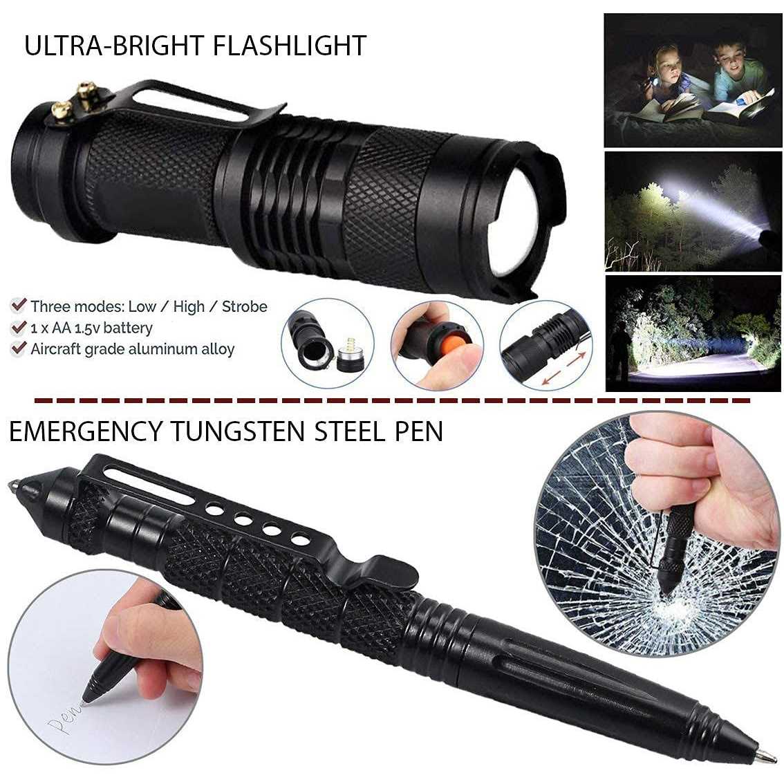 Alertoa Emergency Survival kits 65 pcs in 1 Survival Gears with First Aid Compass Knife Tactical Tools Cool Gadgets for Outdoor Camping Hiking Biking Home - Image 4