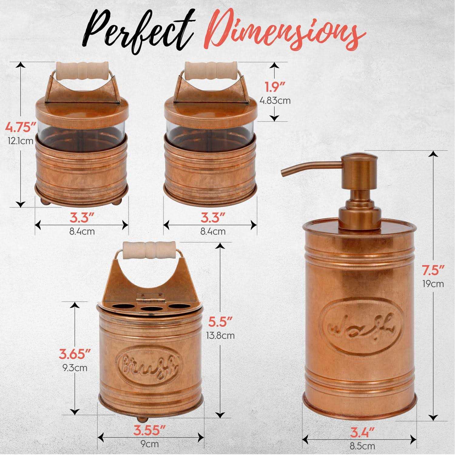 4 Piece Bathroom Accessory Set Autumn Alley - Image 4