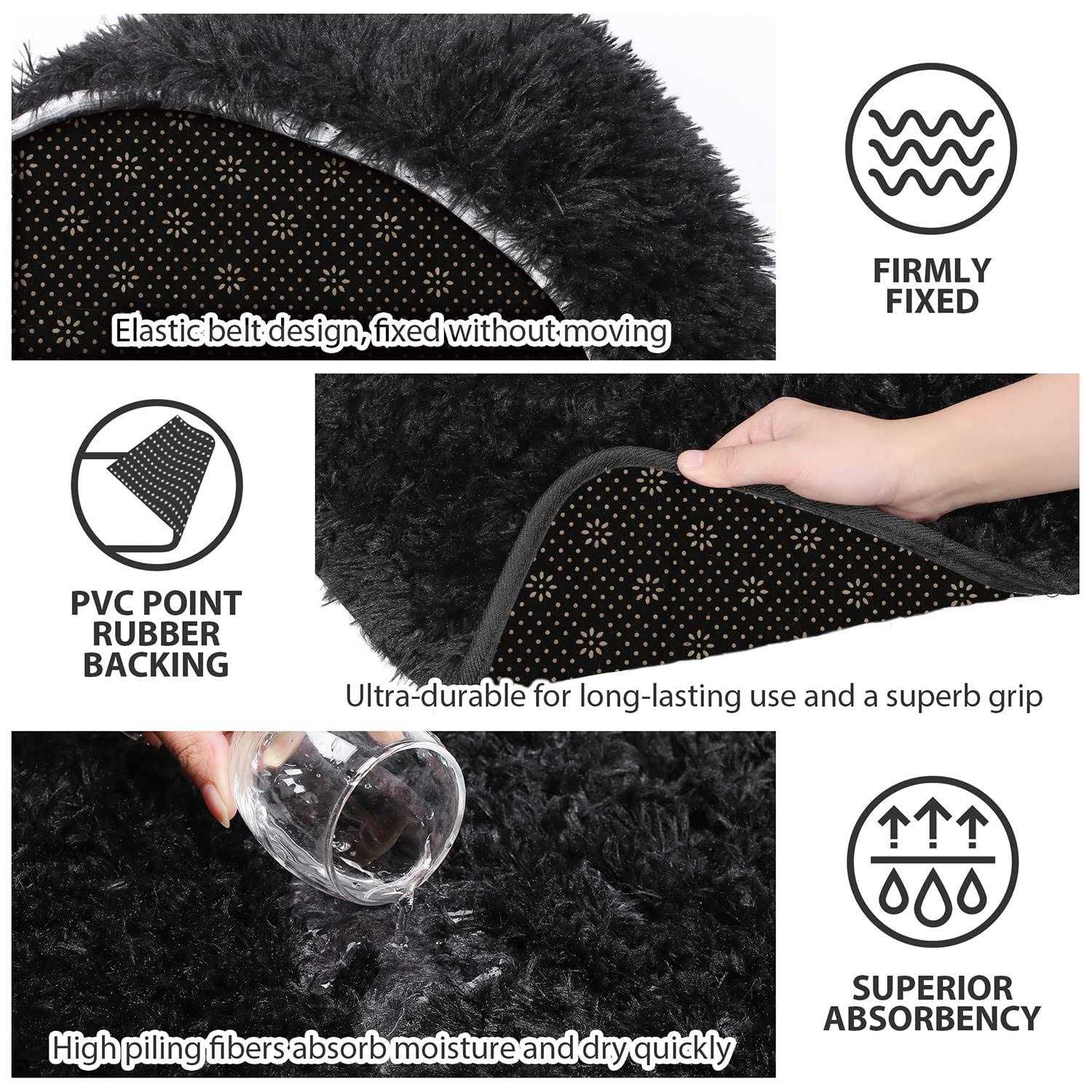 3 Piece Thicken 0.4 Bath Rugs Set Contour Mat + Toilet Seat Cover - Image 5