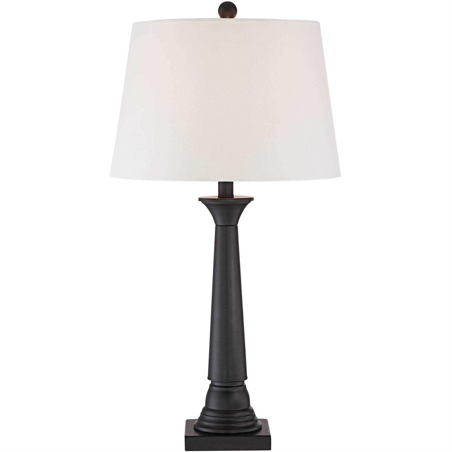 360 Lighting Dolbey Rustic Farmhouse Table Lamps 28 Tall Set of 2 Bronze White Drum Shade Bedroom Living Room - Image 5