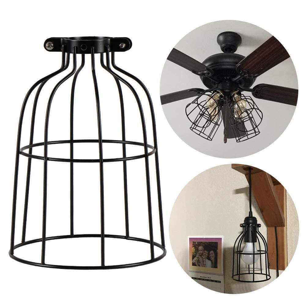 Xiding Farmhouse Vintage Industrial Metal Wire Cage Old Open Style Lamp Guard Adjustable for Hanging Pendant Lighting - Image 5
