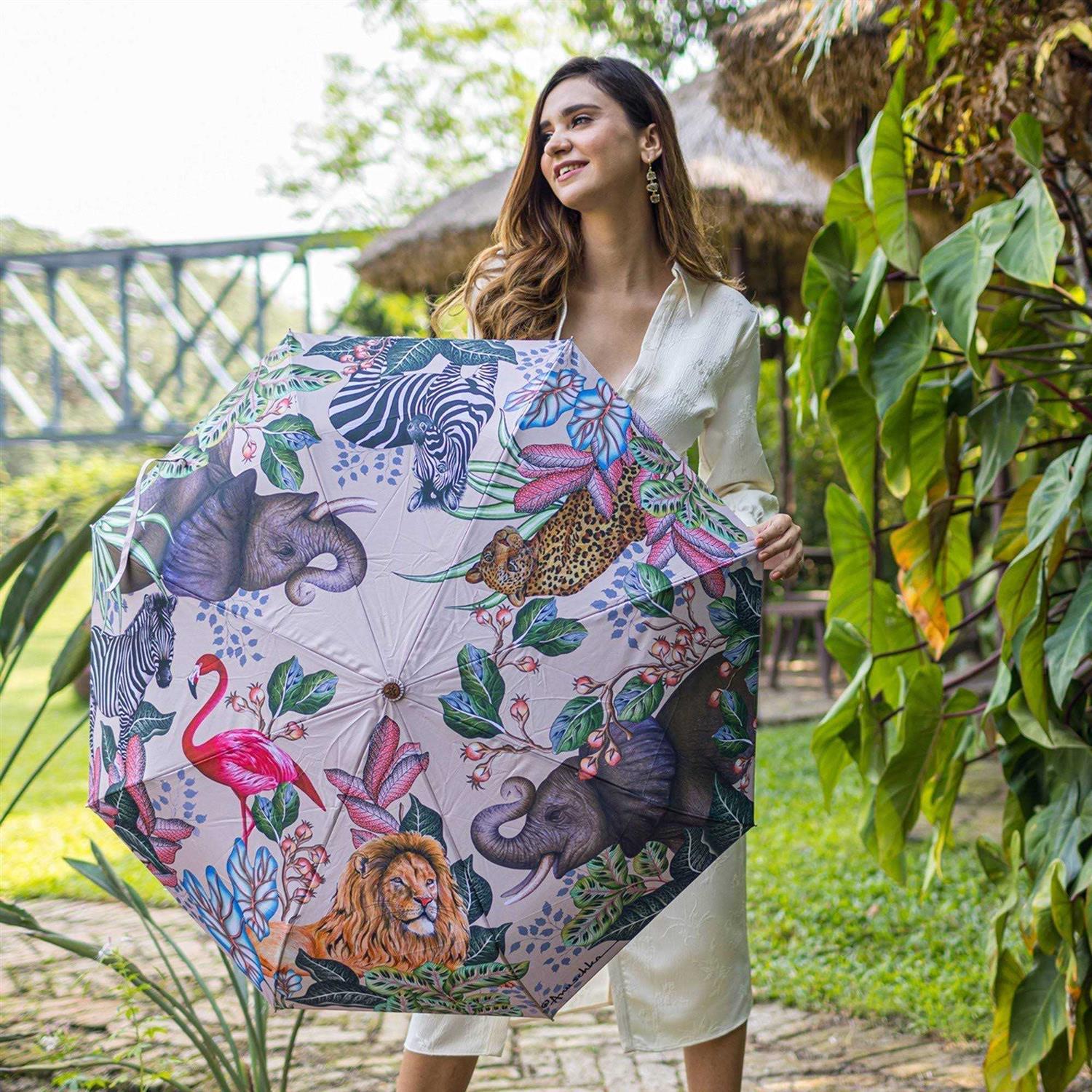 Anuschka Auto Open/ Close Printed Umbrella - Image 4